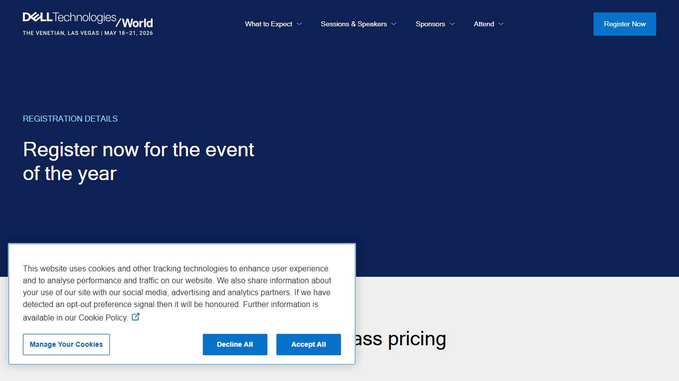 Registration Details | Dell Technologies World 2026 | Dell Canada